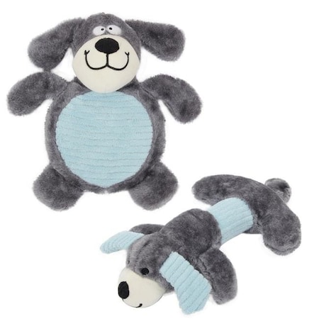 Cozy Play Plush Chew Dog Toy; Grey & Blue - Set Of 2; One Size